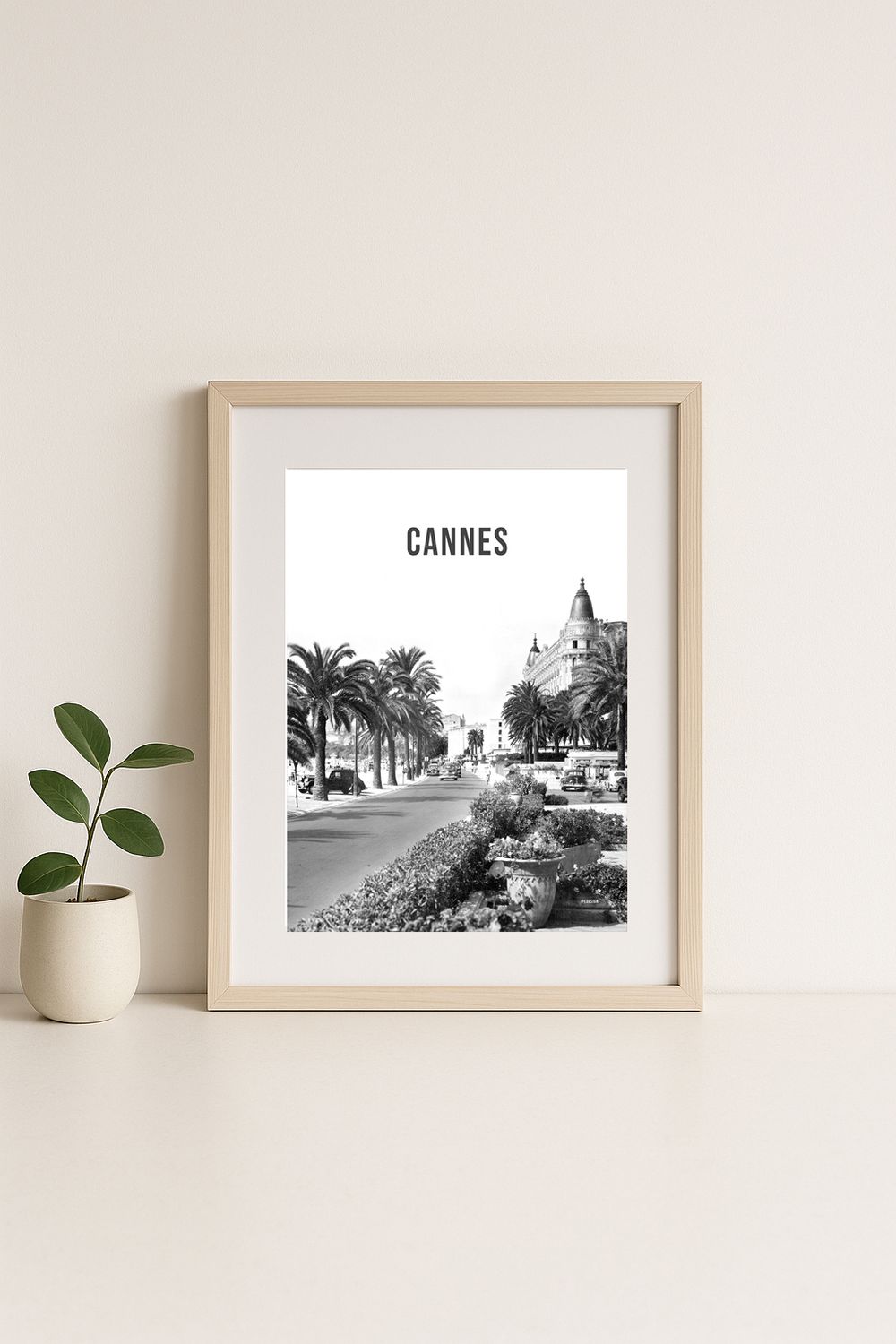 Affiche rétro noir et blanc Cannes : le carlton, Provence-Alpes-Côte d’Azur