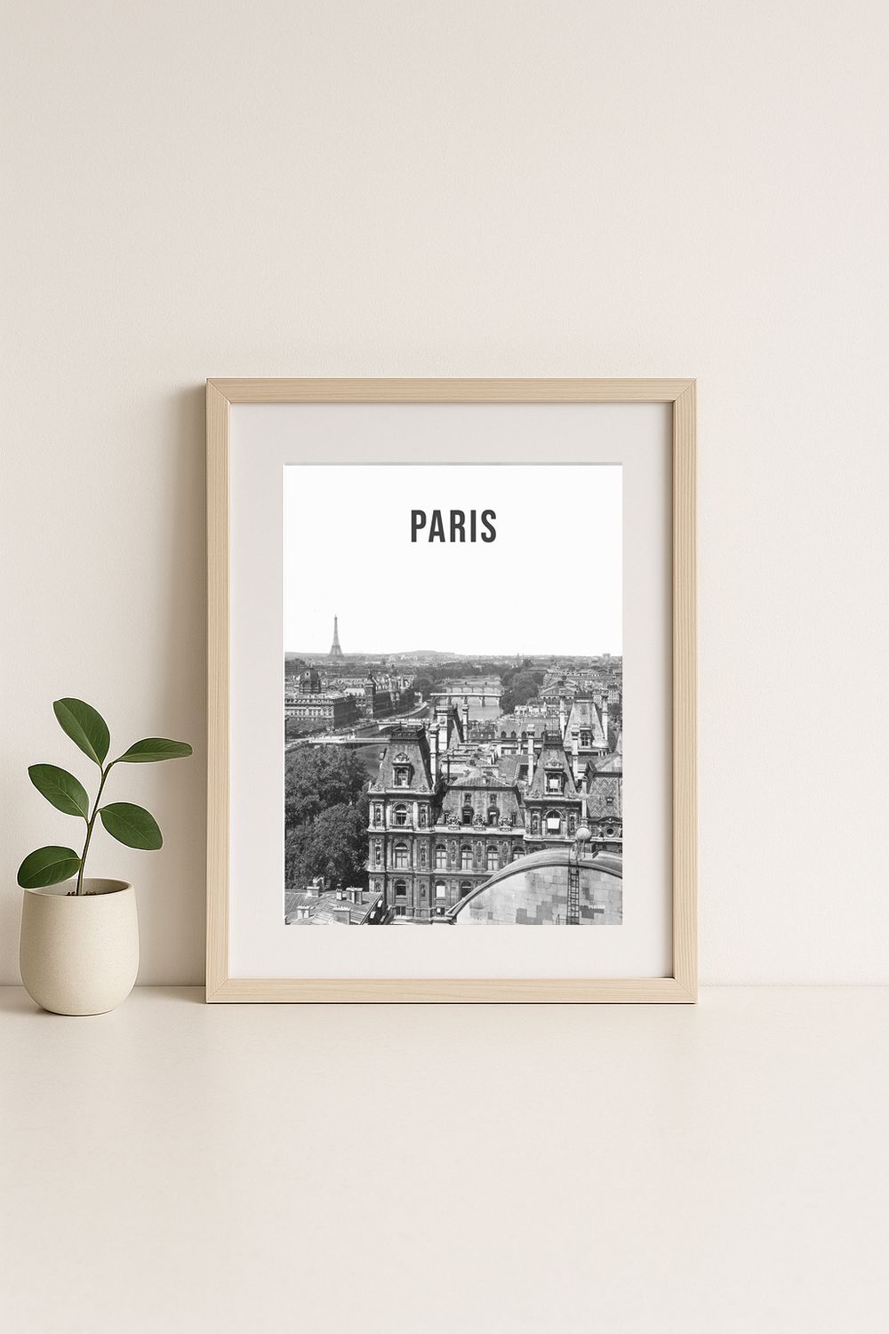 Affiche rétro noir et blanc Paris : Affiche de la ville, Île-de-France
