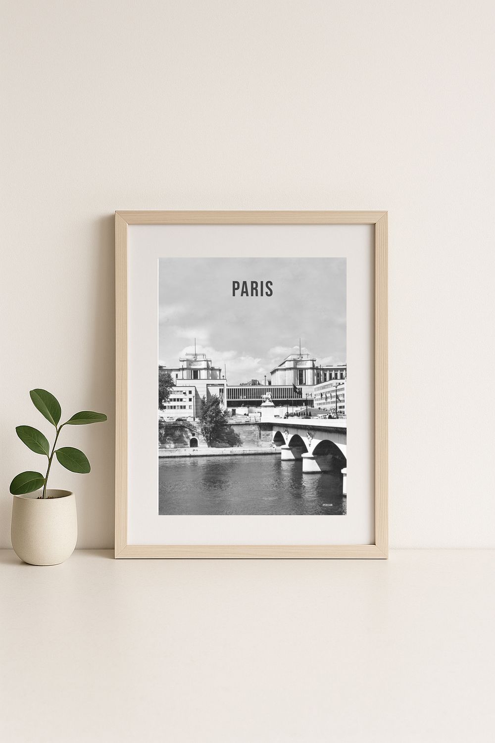 Affiche rétro noir et blanc Paris : trocadéro, Île-de-France