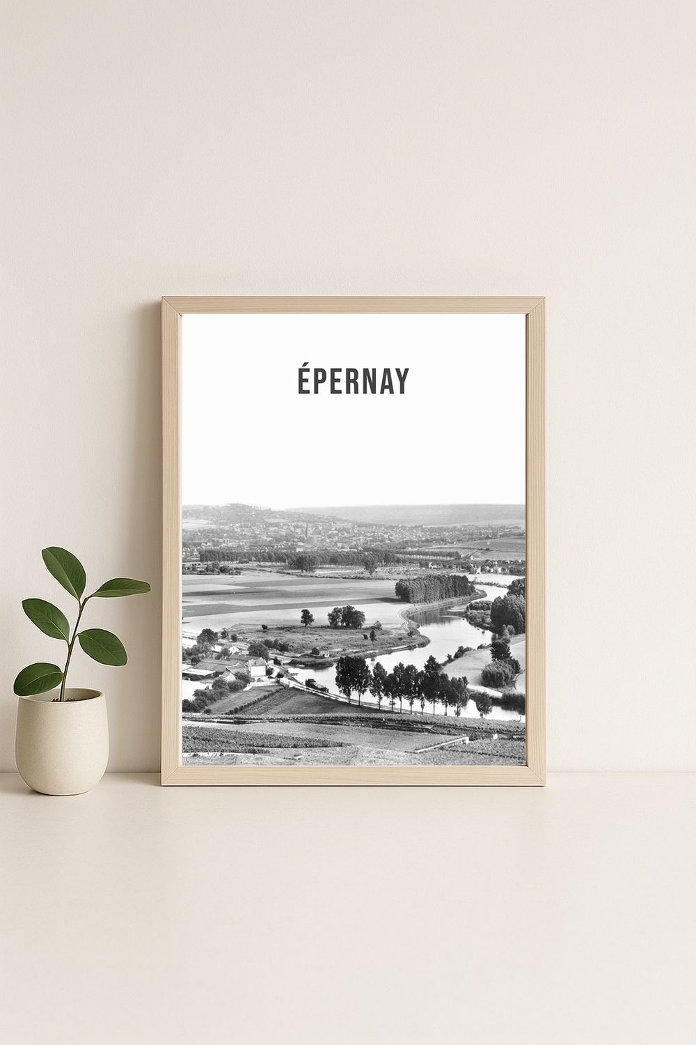 Affiche rétro noir et blanc Epernay : épernay- vignoble · vendange · reims, Grand Est