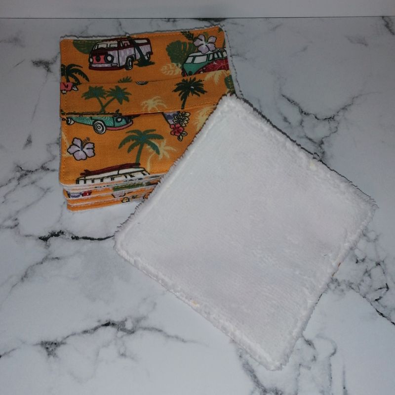 Lingettes bambou poignée 10x10 combi fd orange
