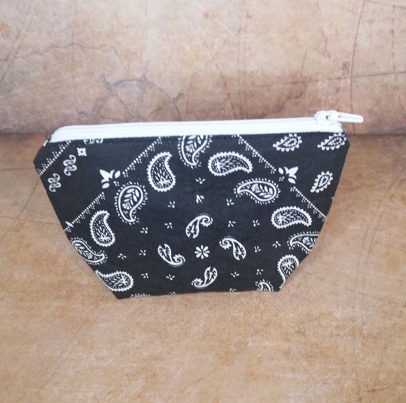 Porte monnaie bandana noir