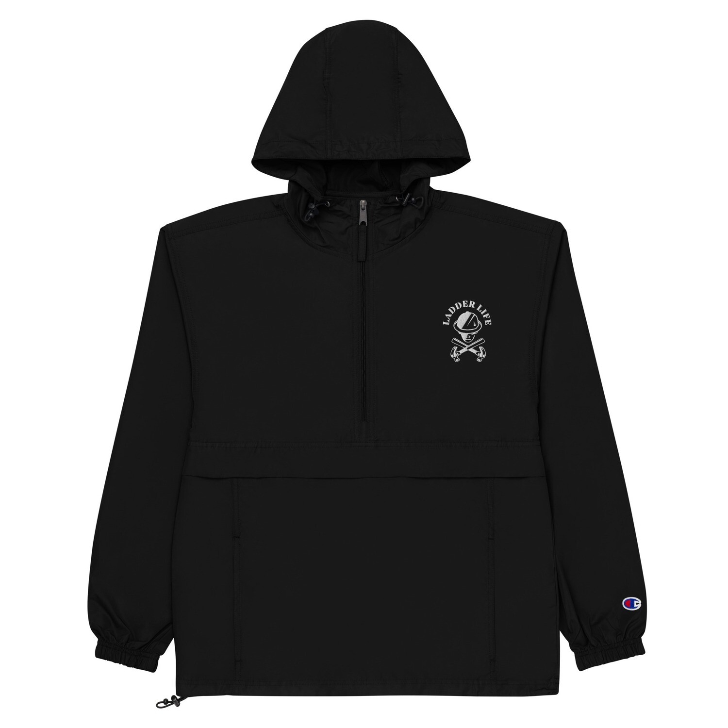 Embroidered LADDER LIFE  Packable Rain Jacket