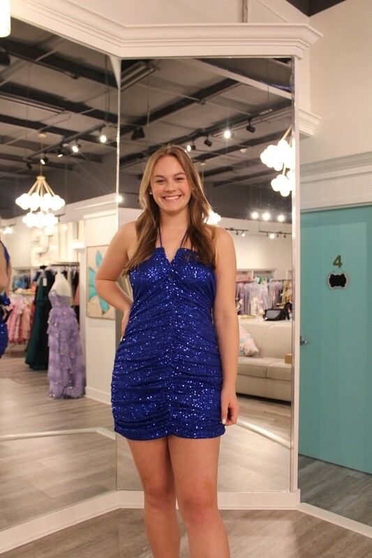 blue glitter mini