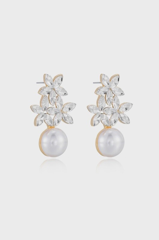 crystal and pearl earrings