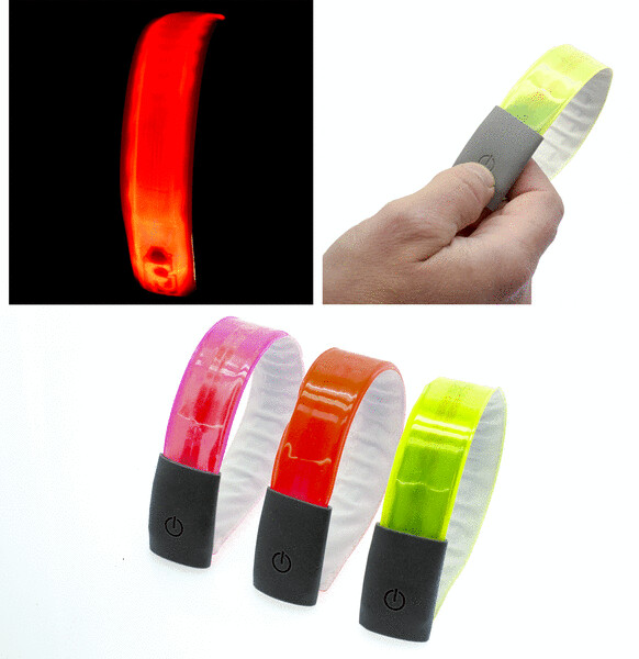 Bande reflechissante 49N pour cheville avec 4 lumieres LED -