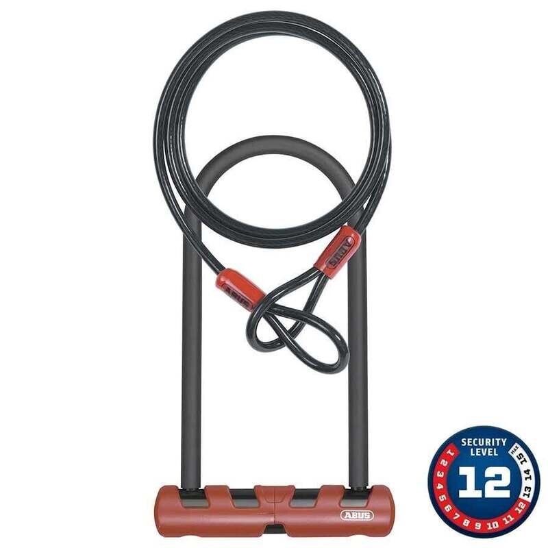 Cadenas en U Abus Ultimate 420 + cable ( 105mm x 230mm avec cable 10mm x 120cm et fixation USH