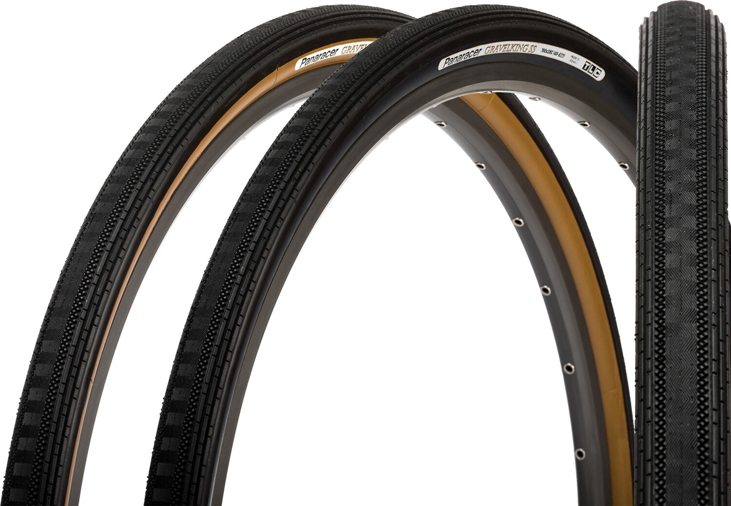 Pneu Pananacer Gravel King SK 700x35 ( tringles souples ) Tubeless Ready - Noir avec flanc brun