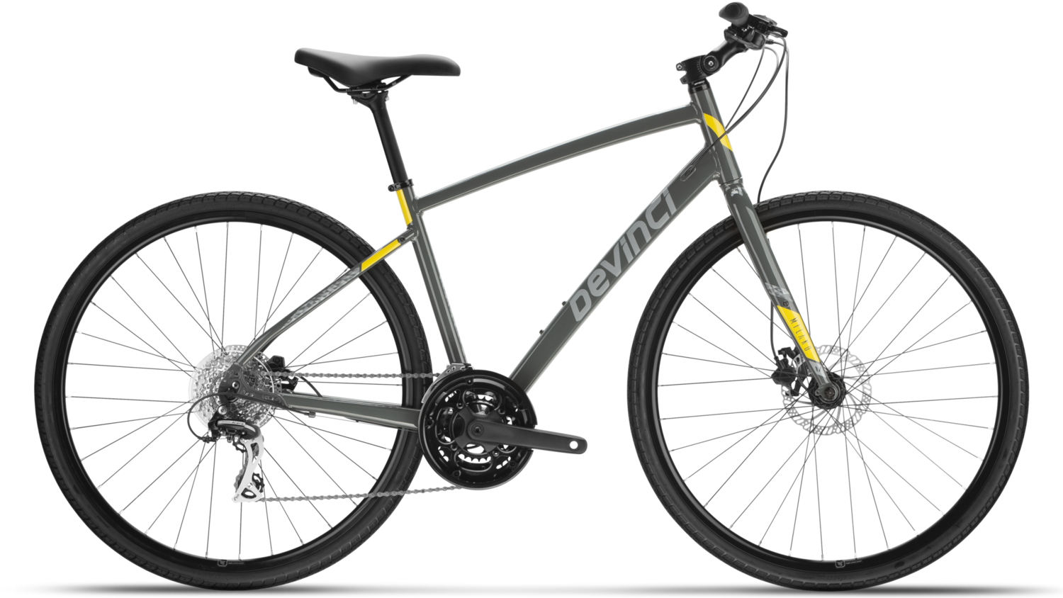 2022 Devinci Milano Disc Acera 24 vit -, Color: Gris et jaune -, Size: Xlarge