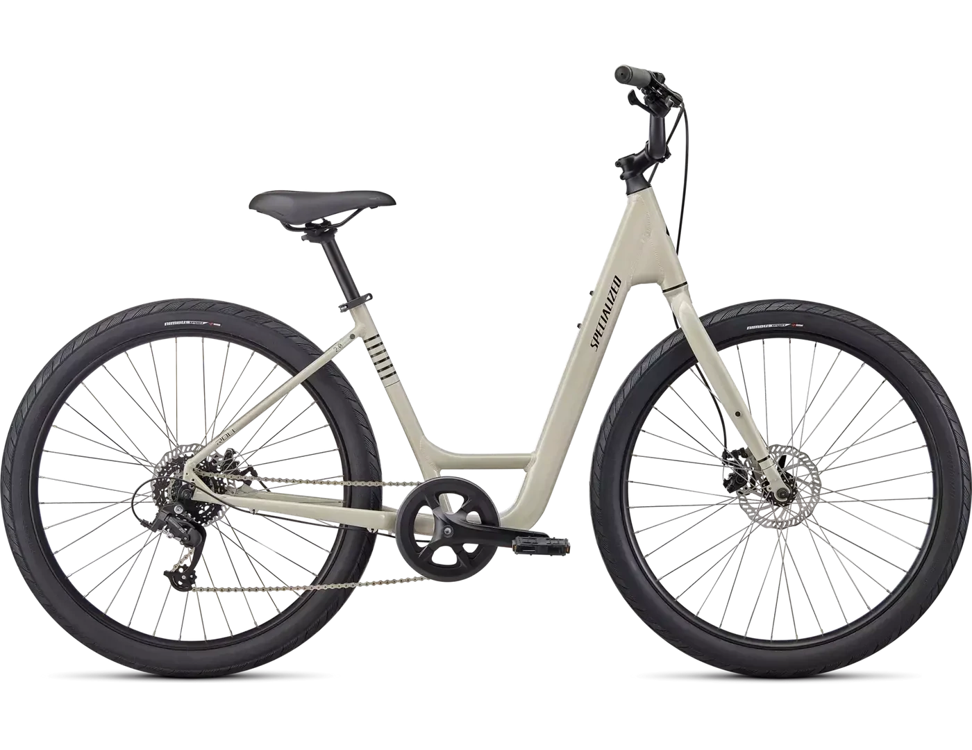 2022-2024 Specialized Roll 2.0 Low Entry, Taille: Medium -, Couleur: Gris pâle ( Gloss white mountains )