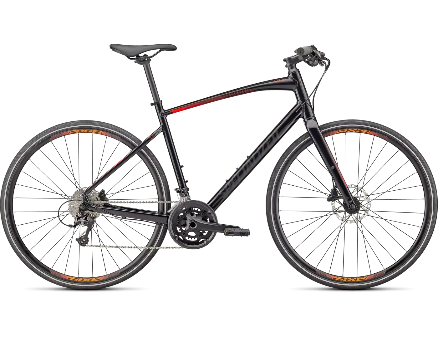 2022 Specialized Sirrus 3.0, Taille: XXSmall -, Couleur: Noir et rouge ( Gloss Cast Black )