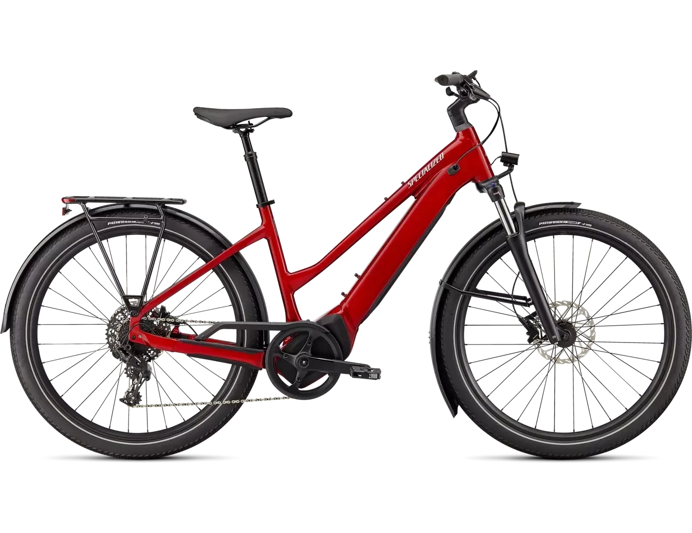 2023-2024 Specialized Turbo Vado 4.0 ST -, Taille: Small -, Couleur: Rouge (Red Tint/Silver Reflective)