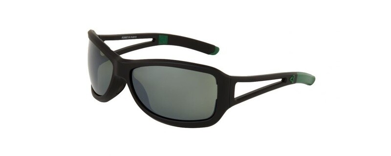 Lunettes Ryders Carnaby - Noir mat / vert ( lentilles vert / reflet argent )