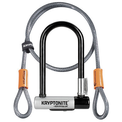Cadenas en U avec cable Kryptolok Mini-7 - Noir