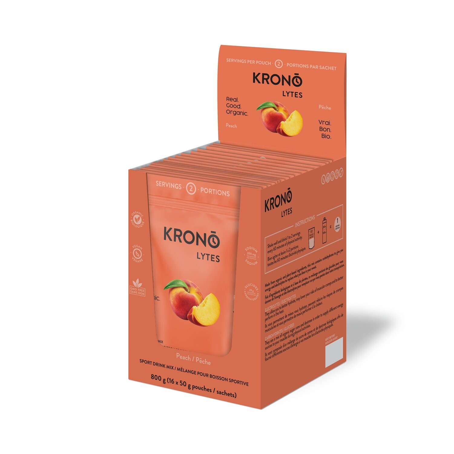 Mélange pour boisson sportive Krono Lytes (50g) -  Peche