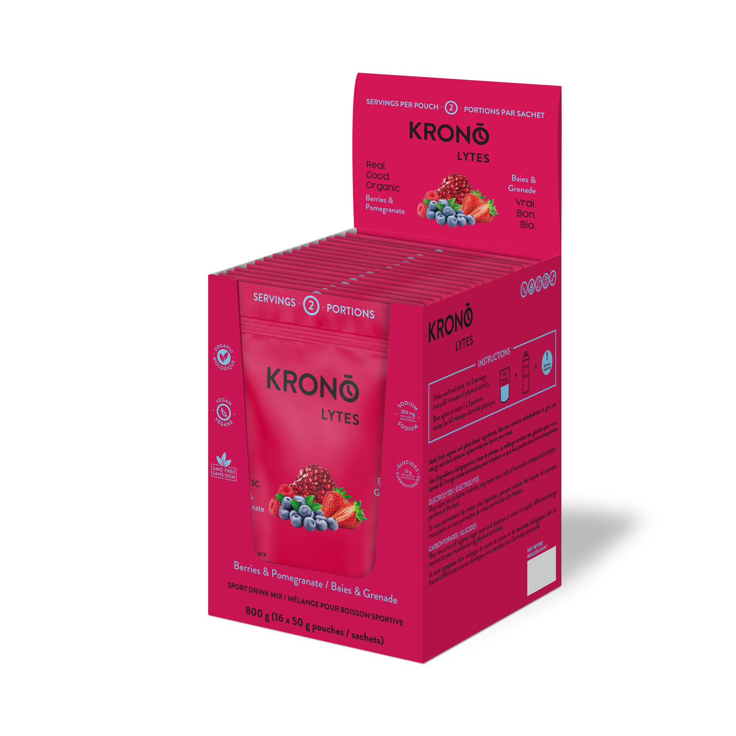 Mélange pour boisson sportive Krono Lytes (50g) -  Baies et Grenade