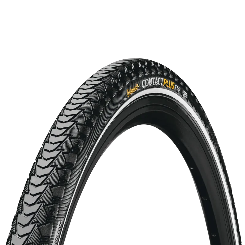 Continental Contact Plus 700 x 40mm Tire - Black with Reflective band - (wire bead)