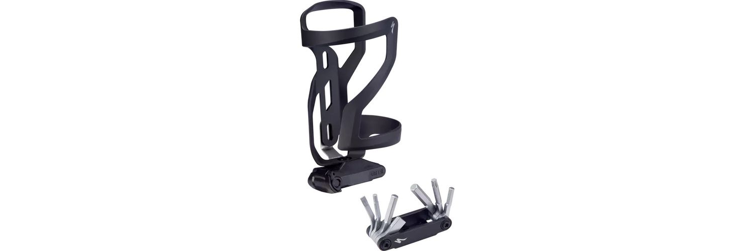 Porte-bidon a insertion laterale Specialized Zee II - cote droit - Noir mat AVEC OUTIL