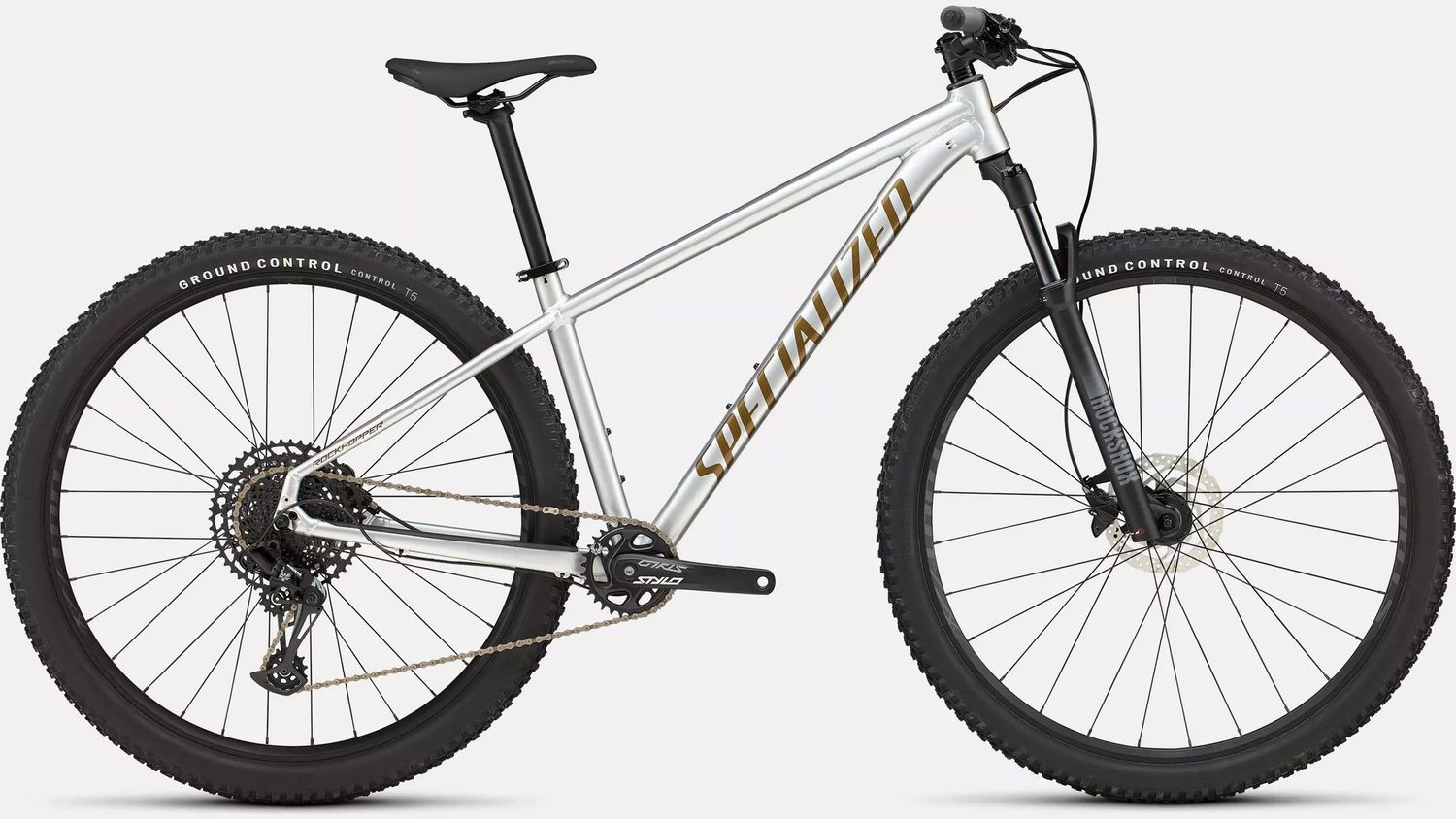 2025 Specialized Rockhopper Expert - , Taille: Large ( roues 29 po ) -, Couleur: Argent (Gloss Silver Dust / Satin Burnt Gold Metallic)