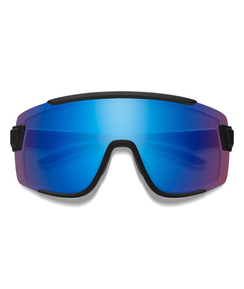 Lunettes Smith Wildcat - Noir mat / ChromaPop Low Light Rose Bleu miroir / transparent