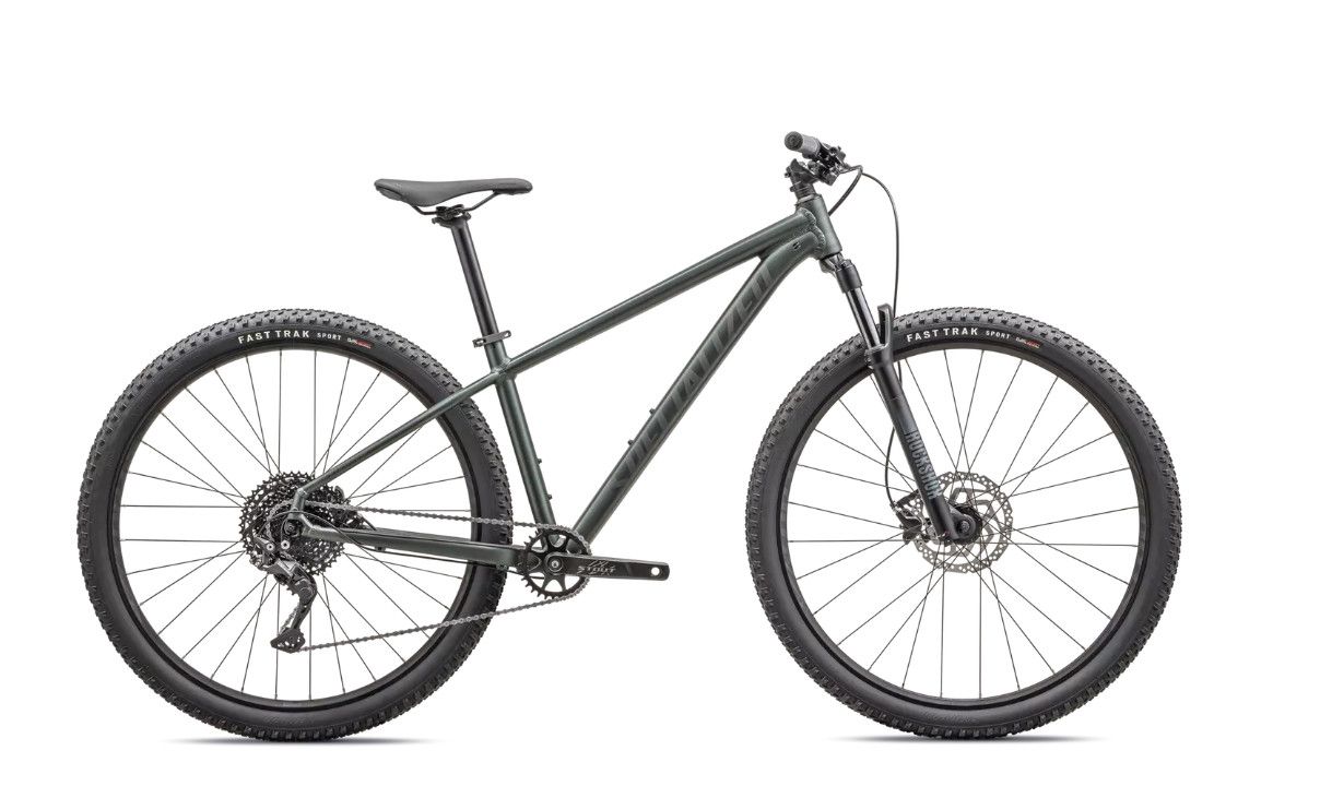 2024 Specialized Rockhopper Comp 27.5 -, Taille: XSmall -, Couleur: Vert fonce ( Satin Metallic Oak Green & Smoke )