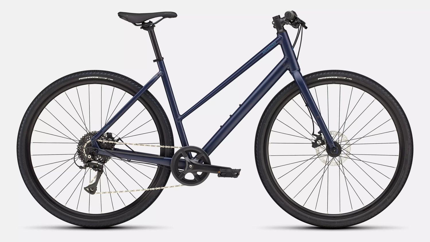 2025 Specialized Sirrus X 1.0 ST -, Taille: Medium -, Couleur: Bleu marin (Satin Deep Marine / Grey Blue Reflective)