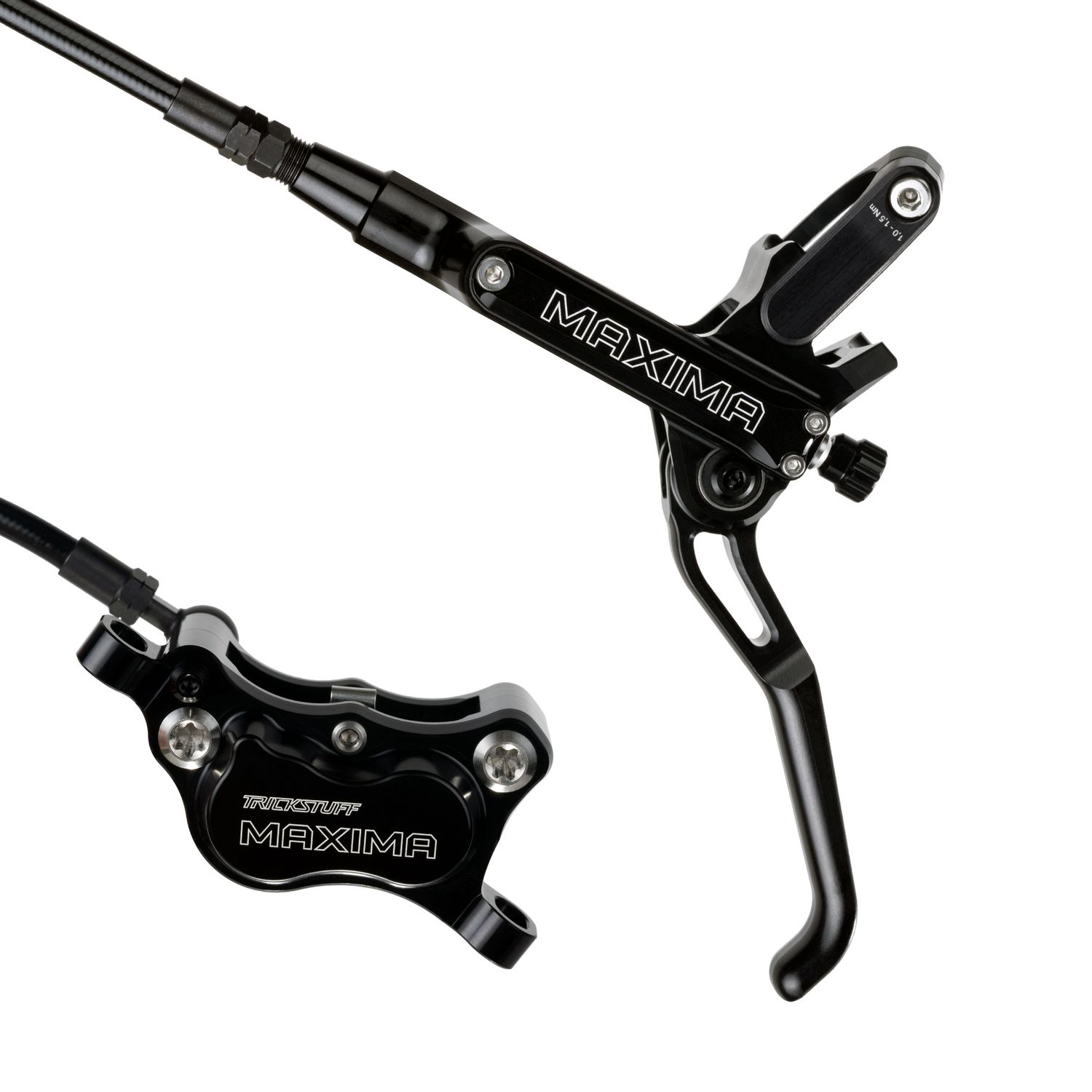 Trickstuff Maxima Brake Set - 4 piston - Kevlar Hose - PM -Black