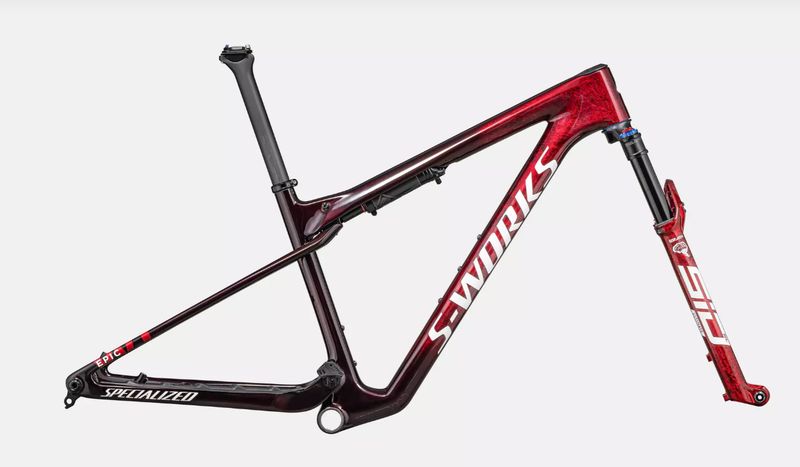 Cadre Specialized Epic World Cup SWORKS - Large - Gloss Red Tint / Flake Silver Granite / Metallic White Silver