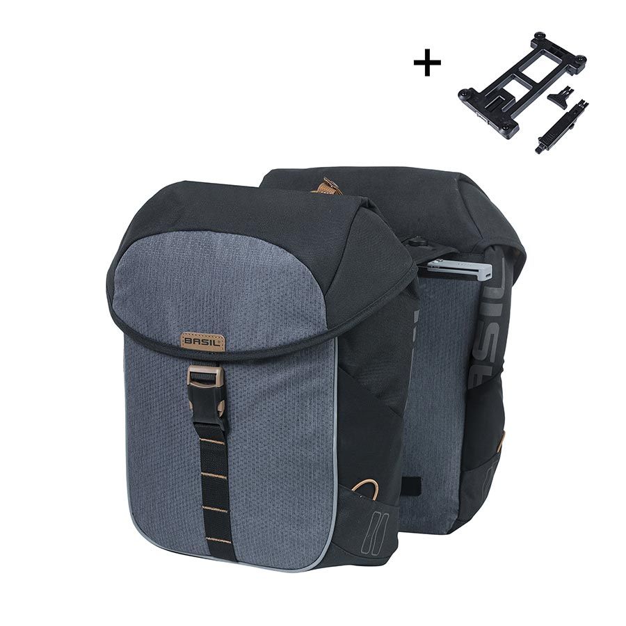 Sacoche Basil, Miles MIK, 34L - Noir (paire)