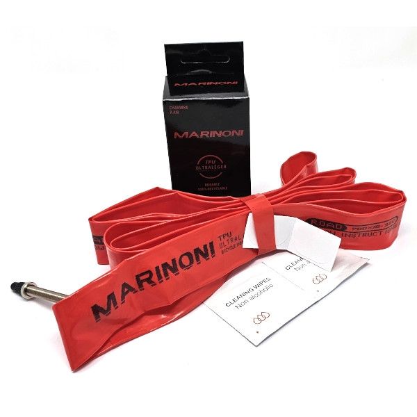 Chambre à air ultralégère Marinoni (38g.), TPU, 700x18-32, valve Presta 65mm