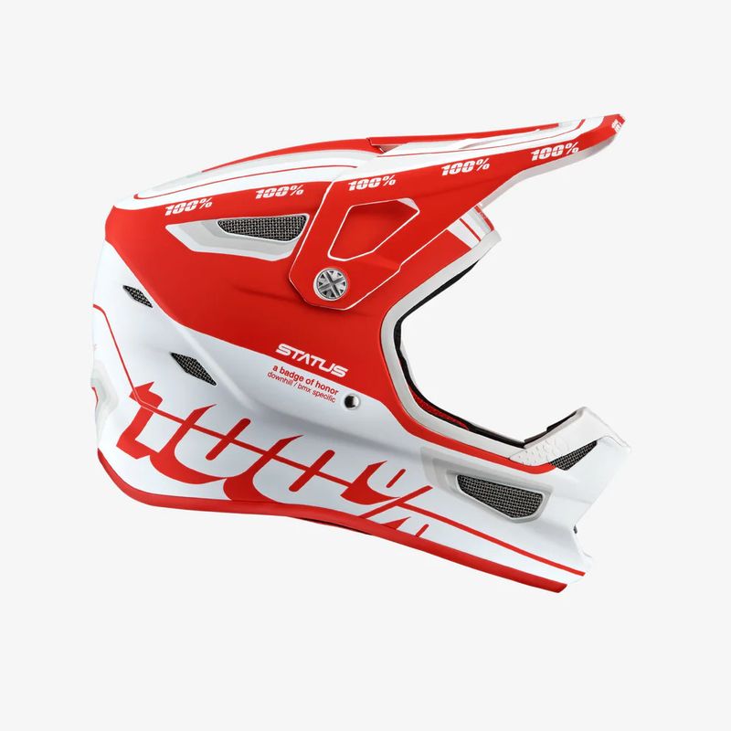 Casque integrale 100% Status DH / BMX - taille small jeune - Rouge et blanc