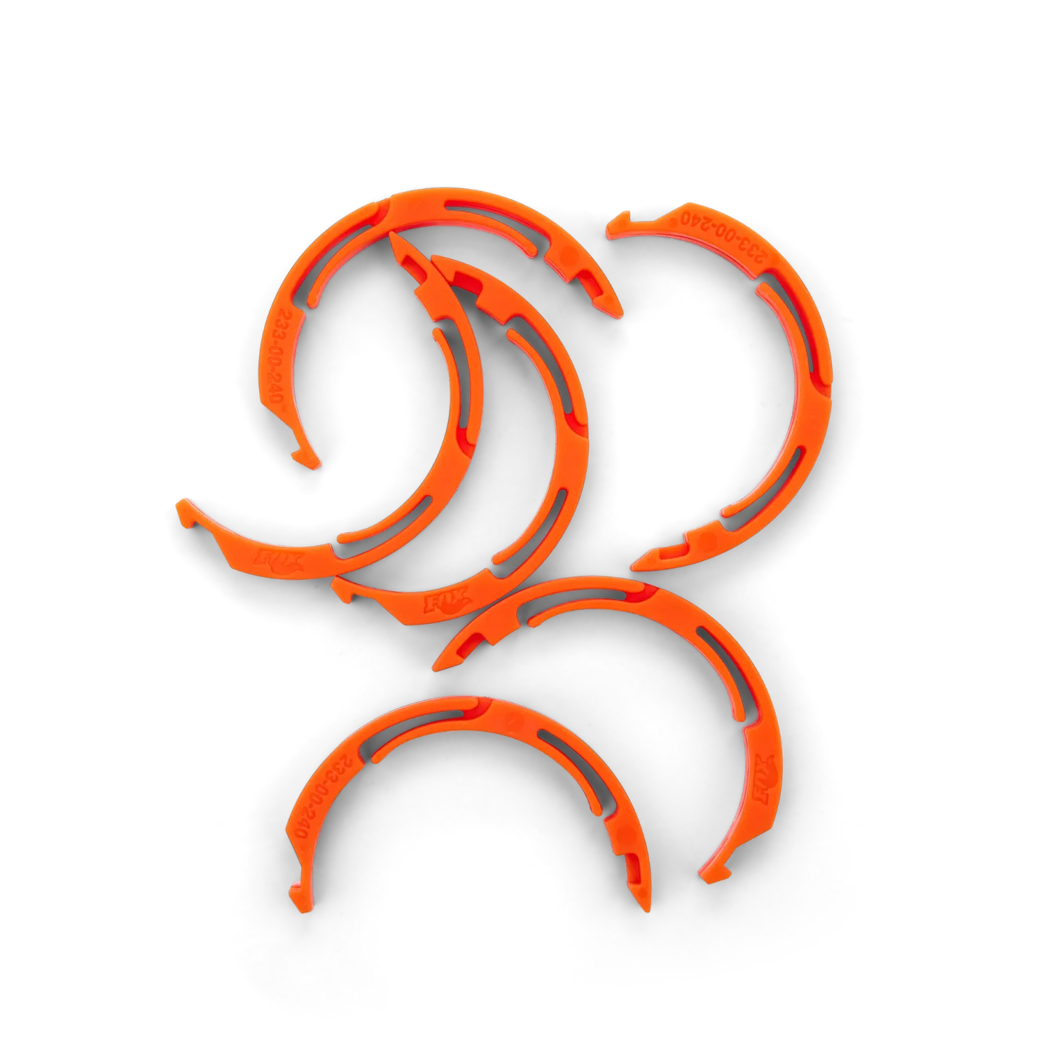 Trois paires d'espaceurs réducteurs de volume oranges pour les amortisseurs Fox Float X2 803-01-139