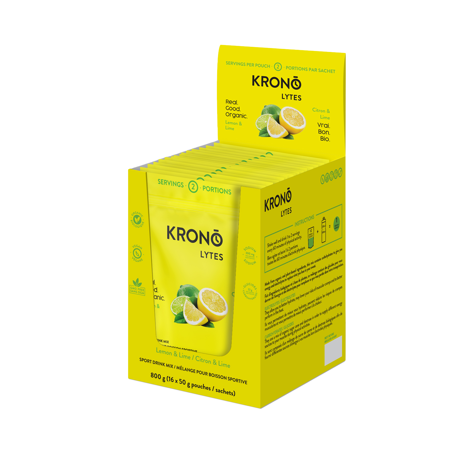 Mélange pour boisson sportive Krono Lytes (50g) -  Lime et citron