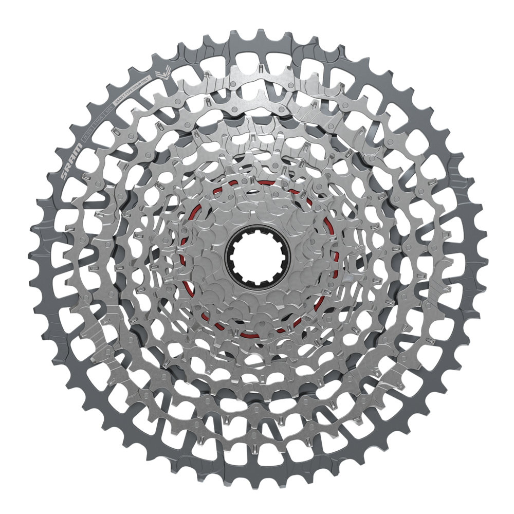 Cassette Sram GX Eagle XS-1275 Type T, 12 vit., 10-52 dents - Argent Cassette VTT SRAM GX Eagle XS-1275 T-Type 12 vitesses argent pour transmission VTT.