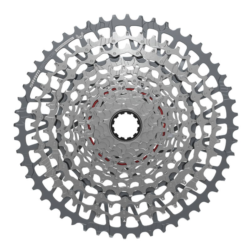 Cassette Sram GX Eagle XS-1275 Type T, 12 vit., 10-52 dents - Argent Cassette VTT SRAM GX Eagle XS-1275 T-Type 12 vitesses argent pour transmission VTT.