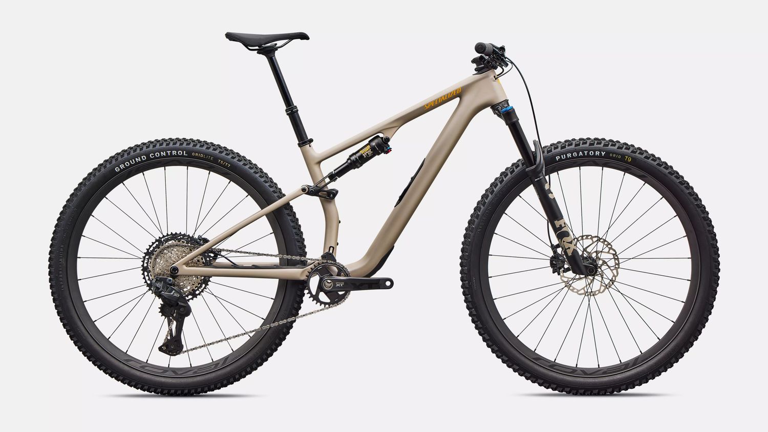 2026 Specialized Epic 8 Evo Expert ( Shimano XT Di2 ) - 2026 Specialized Epic 8 Evo Expert ( Shimano XT Di2 ) -, Taille: Large -, Couleur: Beige ( Satin sandstone metallic )