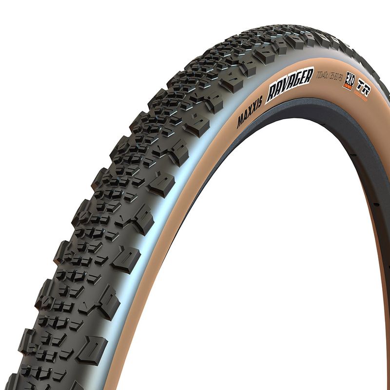 Pneu Gravel Maxxis, Ravager, 700x40C, pliable, TR, Dual, EXO, 60TPI - Noir/flanc beige