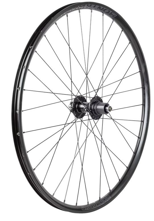 Roue arr. Bontrager Kovee TLR Boost 27.5 Roue arr. Bontrager Kovee TLR Boost 27.5", 6 boulons, dsique, 32 trous, Shimano MS 12 vit. - Noir