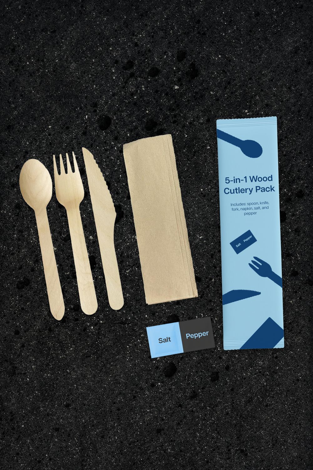 Disposable Wooden Cutlery Packs