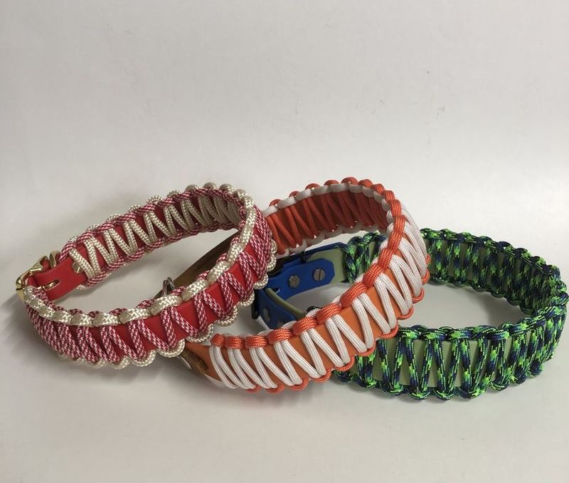 Biothane Halsband mit Paracord Umflechtung