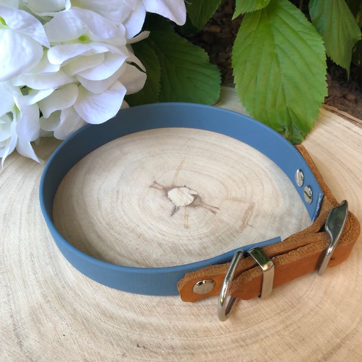 Biothane Halsband „Komfort“ mit Leder