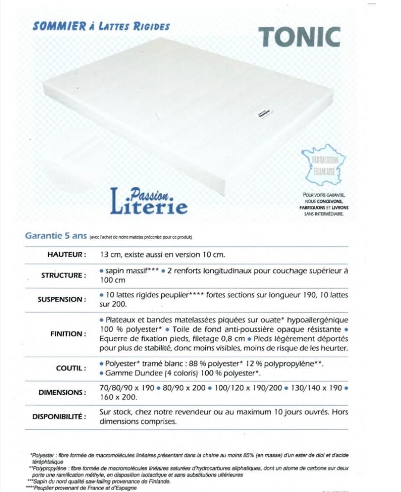 Sommier Tonic (Passion Literie)