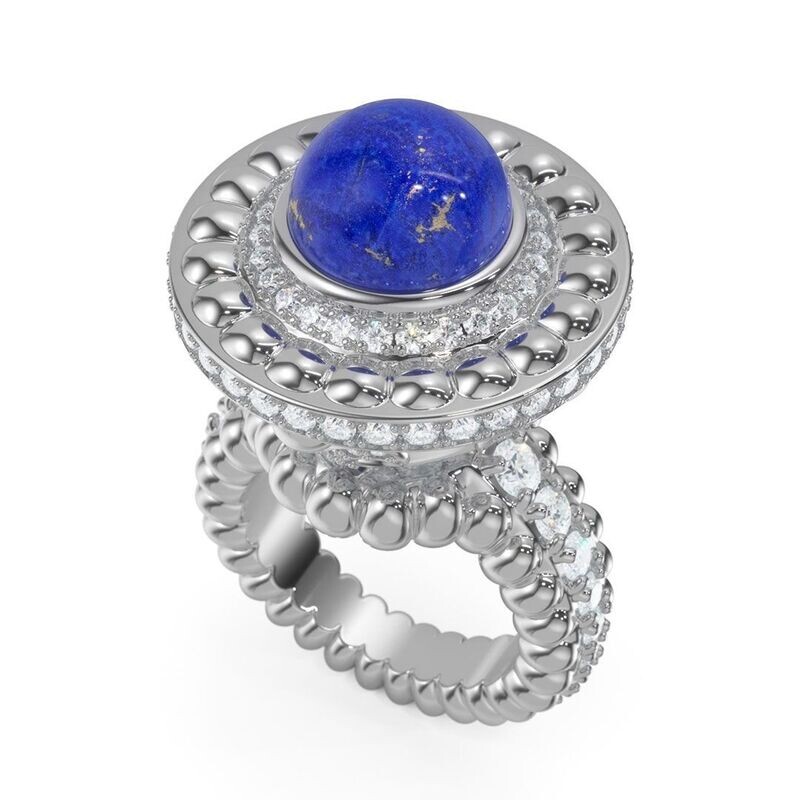 Galaxy Ring- Lapis Lazuli, White Gold