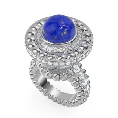 Galaxy Ring- Lapis Lazuli, White Gold