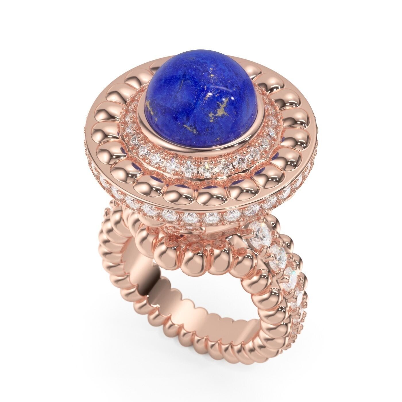 Galaxy Ring Lapis Lazuli, Pink Gold