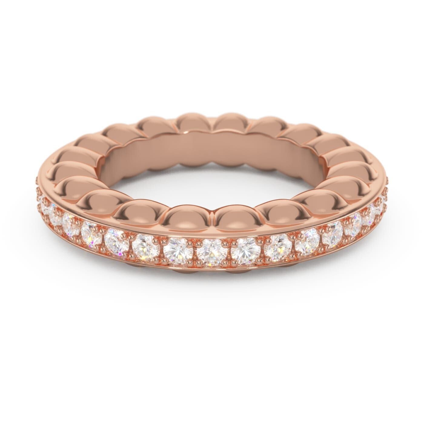 Orbits Eternity Diamond Ring, Pink Gold