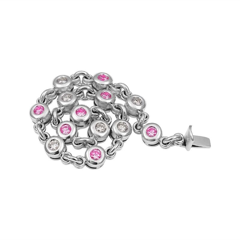 Excelsior Gold Bracelet- Pink Sapphires