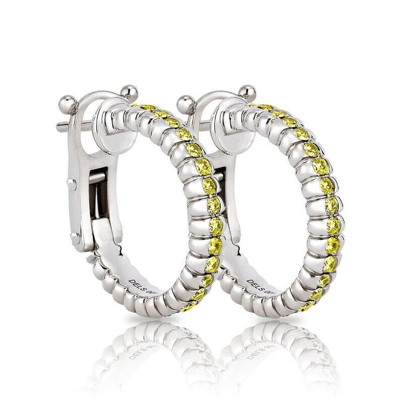 Eternity Earrings with Yellow Sapphires