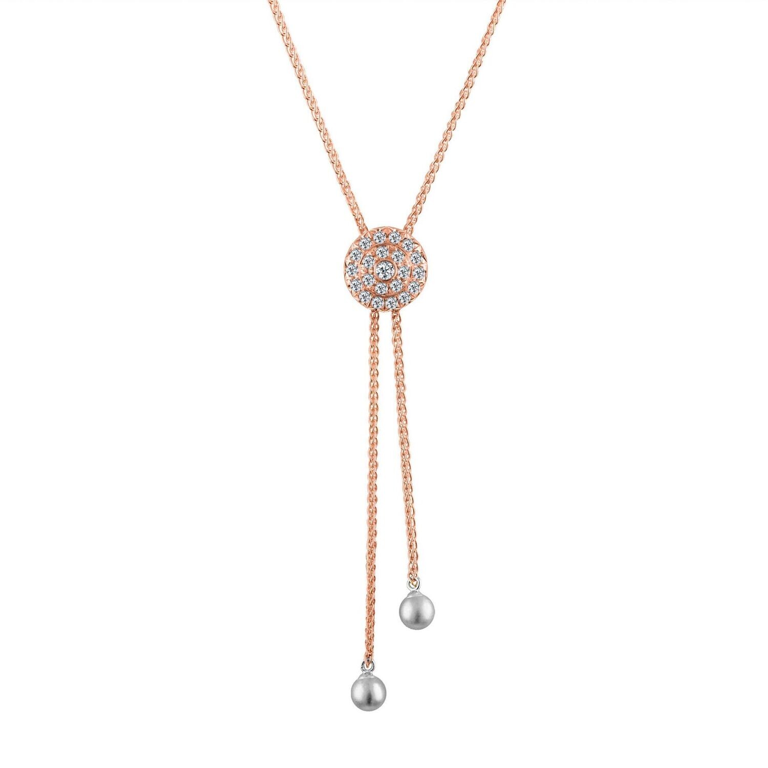 Click Amulet - 18K Rose Gold with Diamonds & Pearls