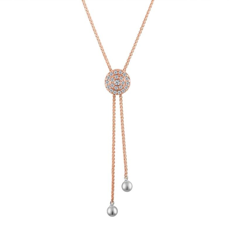 Click Amulet - 18K Rose Gold with Diamonds & Pearls